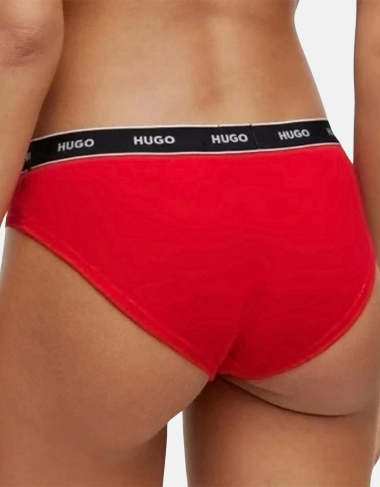 HUGO WOMENS 3 PACK BRIEFS RED PINK ROSE