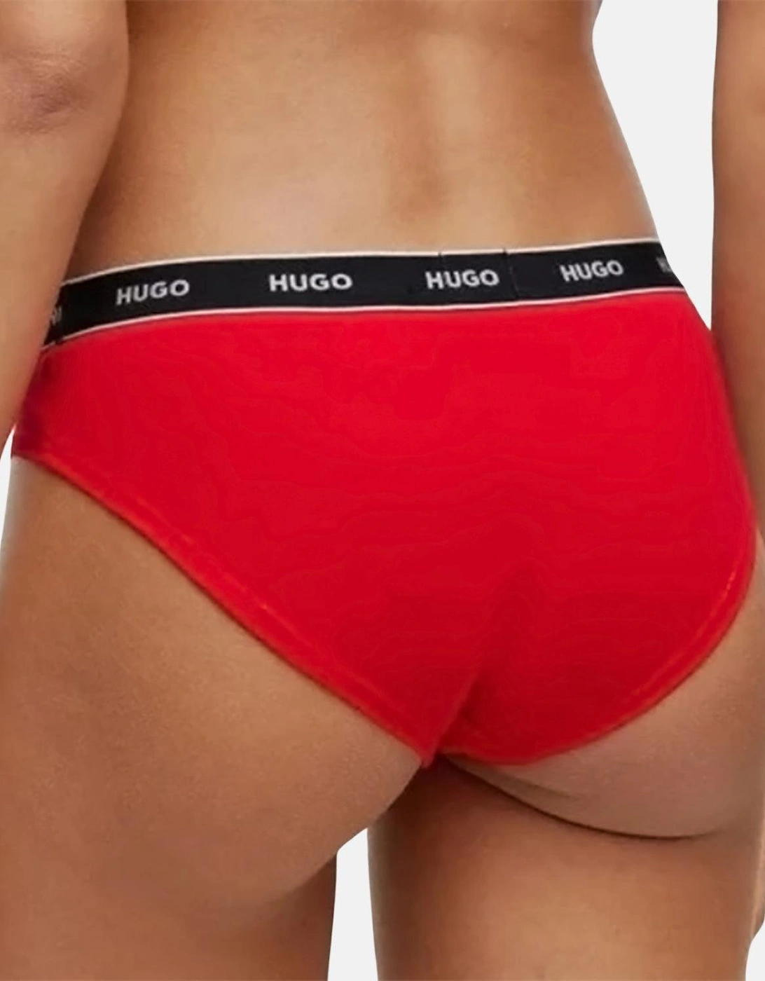 HUGO WOMENS 3 PACK BRIEFS RED PINK ROSE