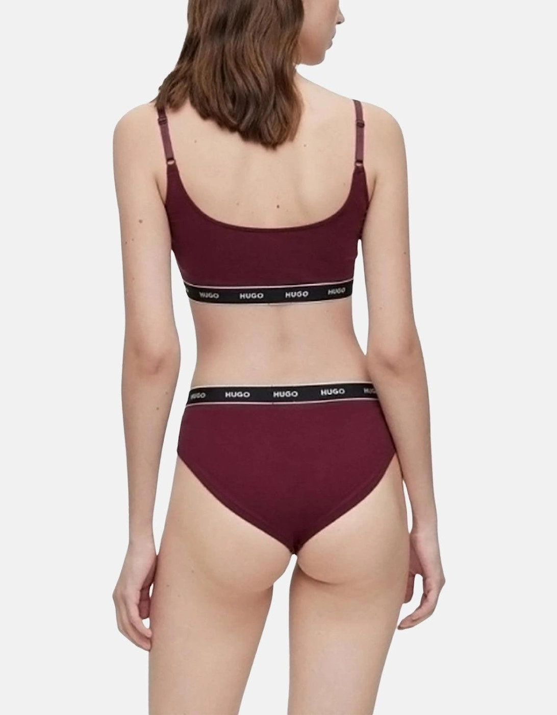 HUGO WOMENS 3 PACK BRIEFS BURGUNDY PINK RED