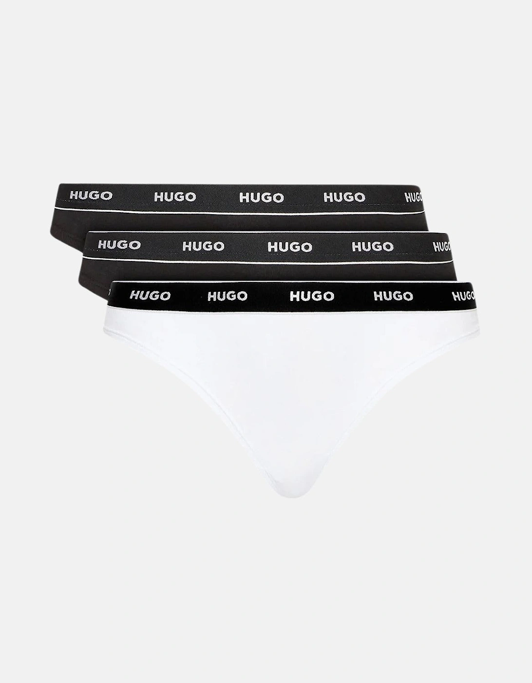 HUGO WOMENS 3 PACK BRIEFS BLACK WHITE