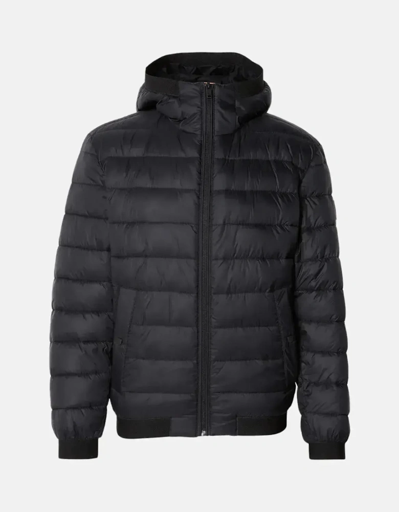 BOSS MENS ODENIS HOODED PUFFER JACKET BLACK