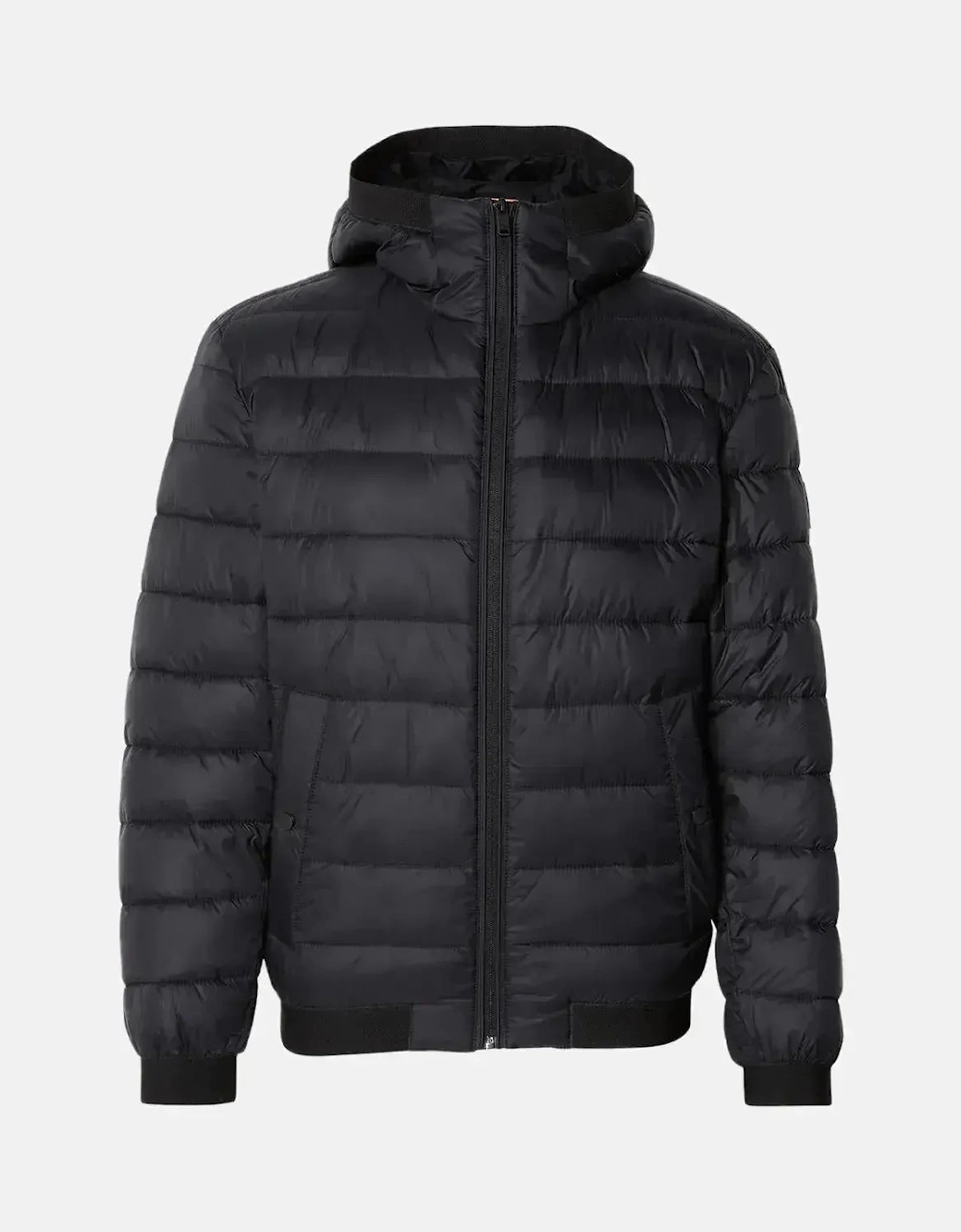 BOSS MENS ODENIS HOODED PUFFER JACKET BLACK