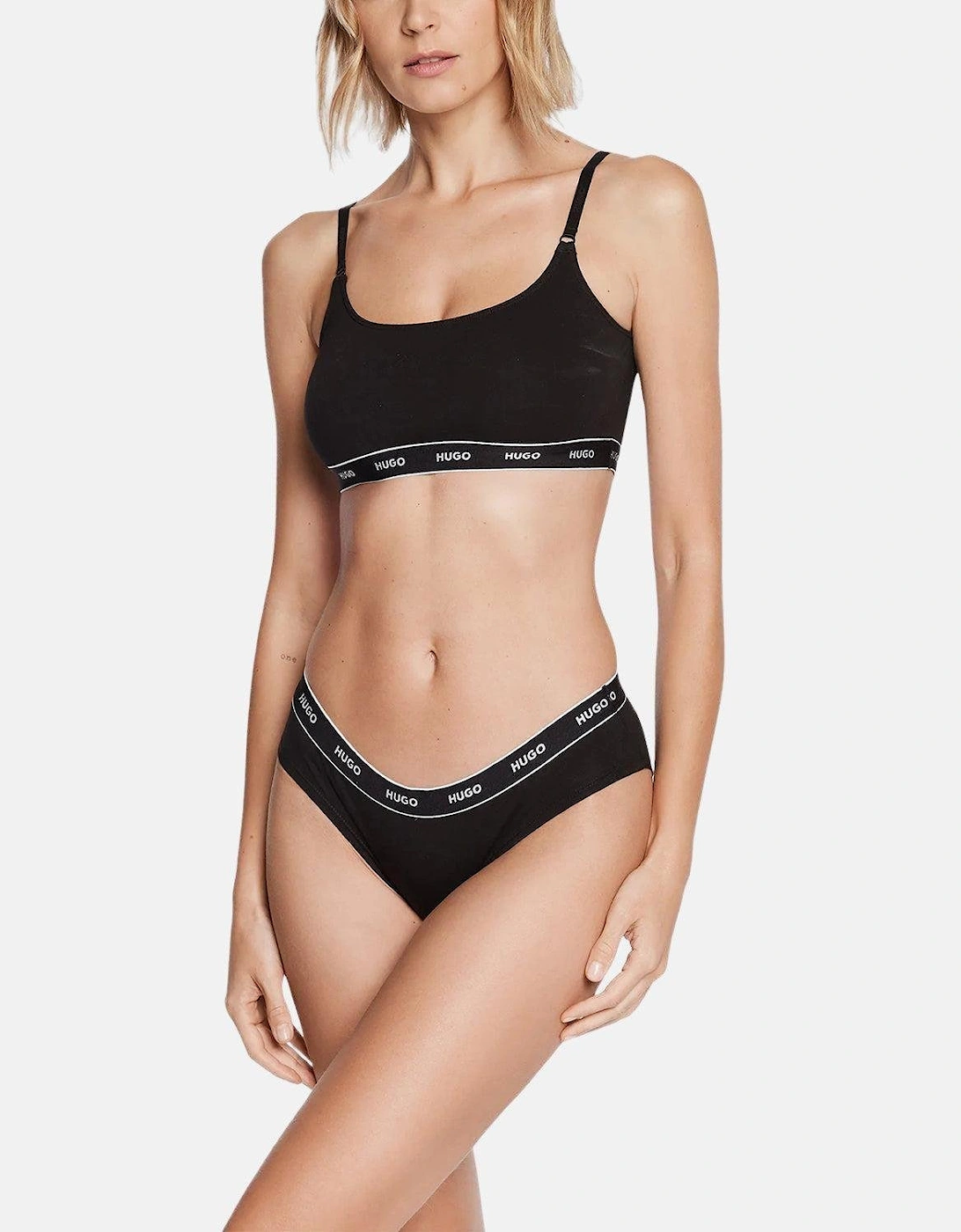 HUGO WOMENS 3 PACK BRIEFS BLACK WHITE