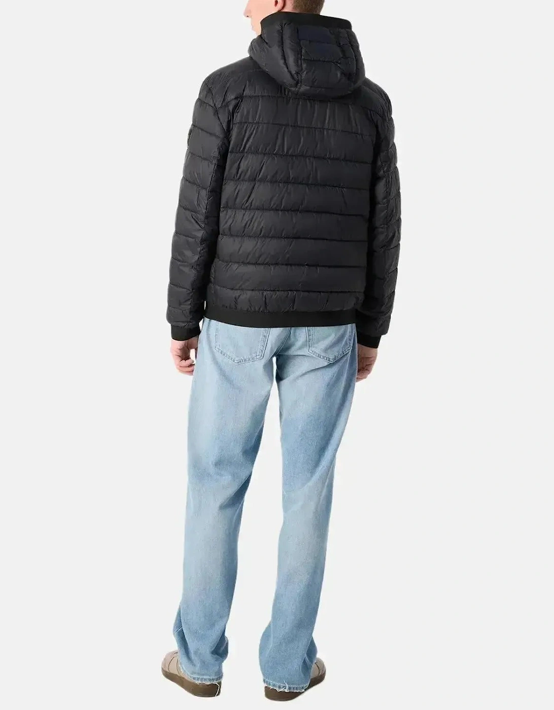 BOSS MENS ODENIS HOODED PUFFER JACKET BLACK