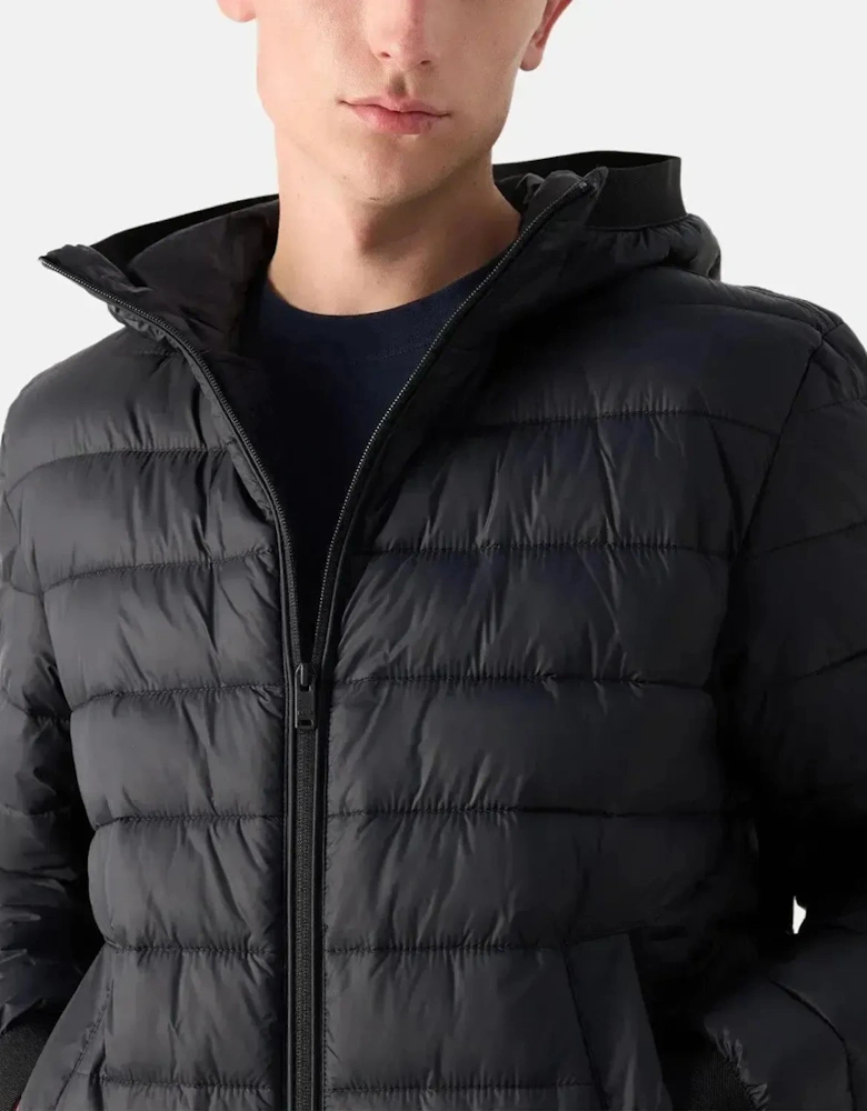 BOSS MENS ODENIS HOODED PUFFER JACKET BLACK