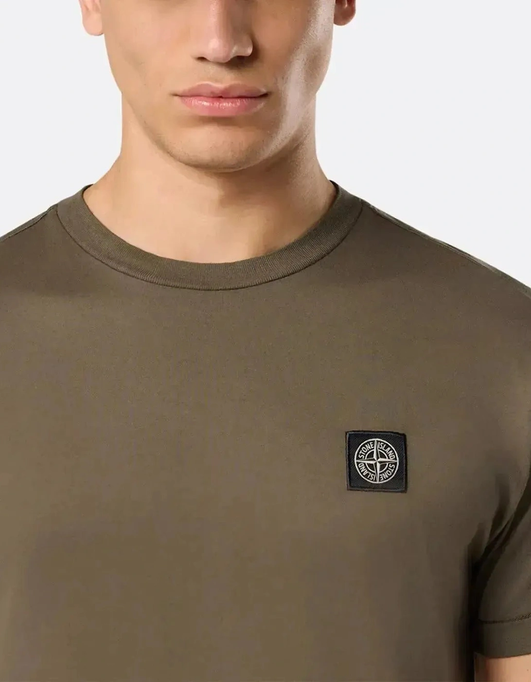 STONE ISLAND MENS 2100027 60/2 COTTON JERSEY SLIM FIT T-SHIRT MILITARY GREEN