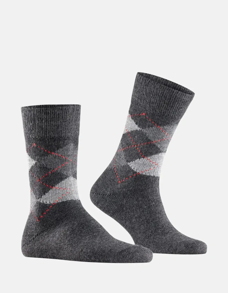 BURLINGTON MENS PRESTON SOCKS ANTHRACITE MARL