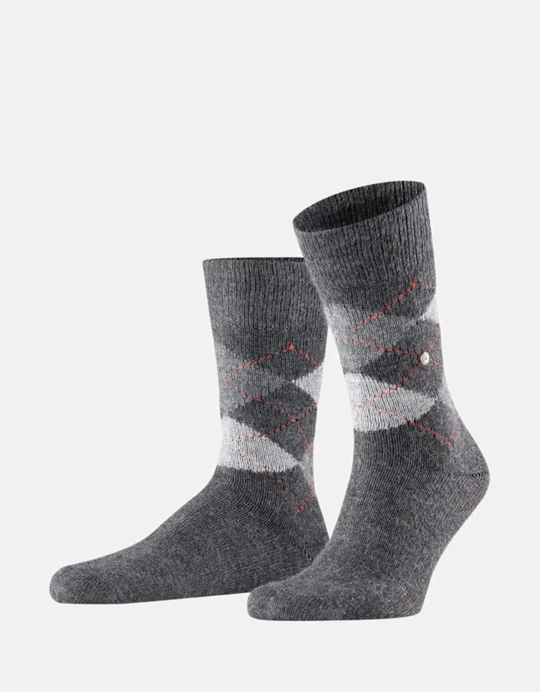 BURLINGTON MENS PRESTON SOCKS ANTHRACITE MARL