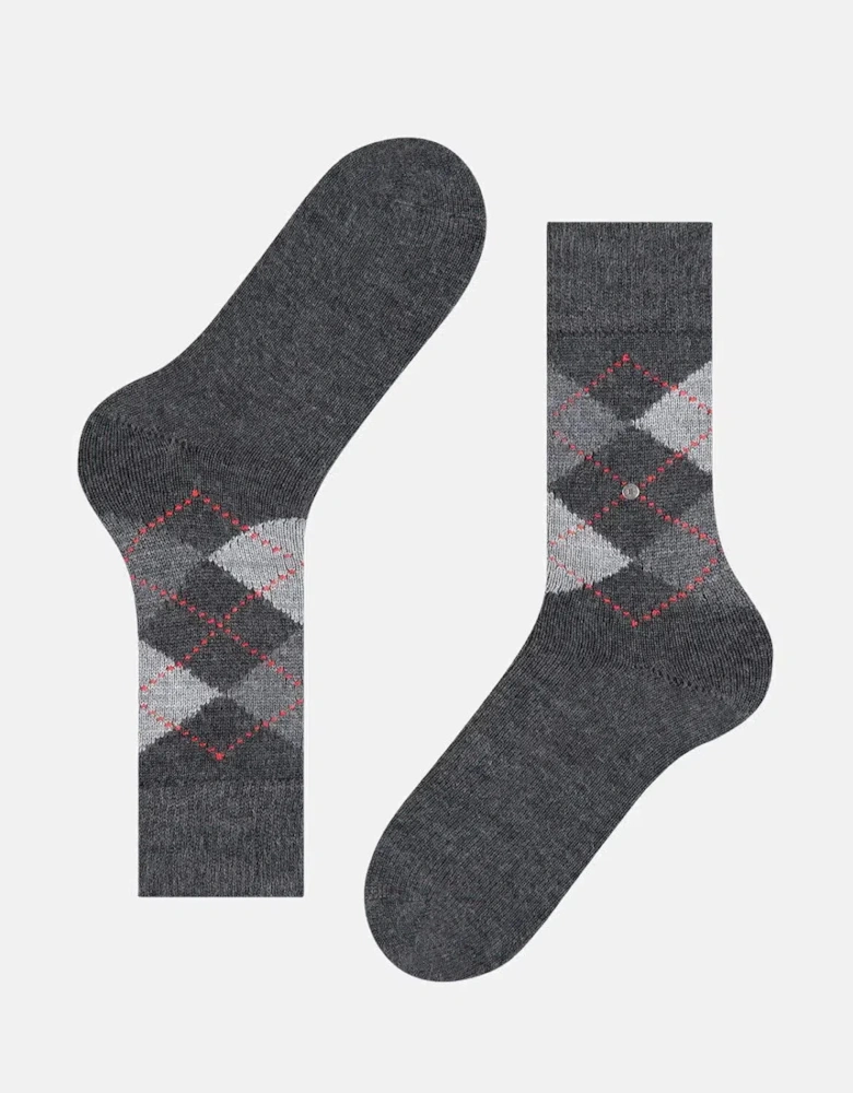 BURLINGTON MENS PRESTON SOCKS ANTHRACITE MARL