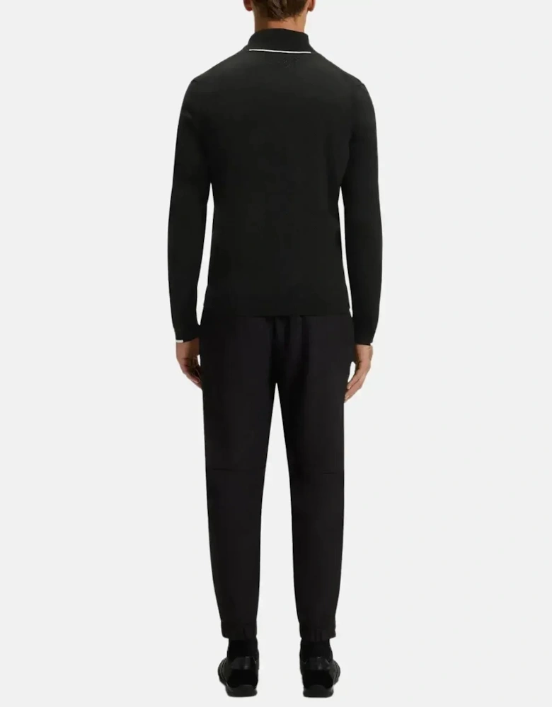 BOSS MENS K-EVERX 1/4 ZIP COTTON KNIT BLACK