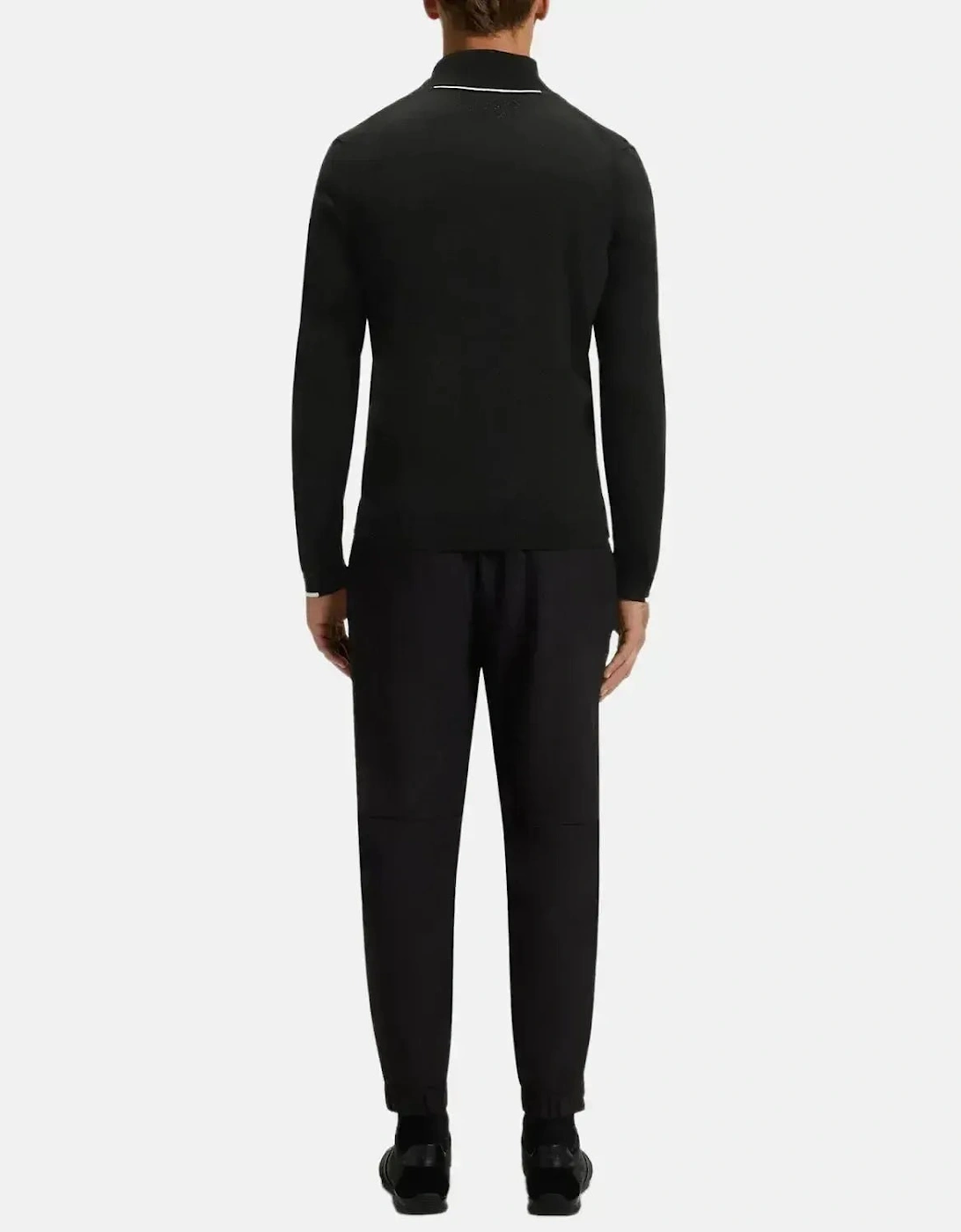 BOSS MENS K-EVERX 1/4 ZIP COTTON KNIT BLACK