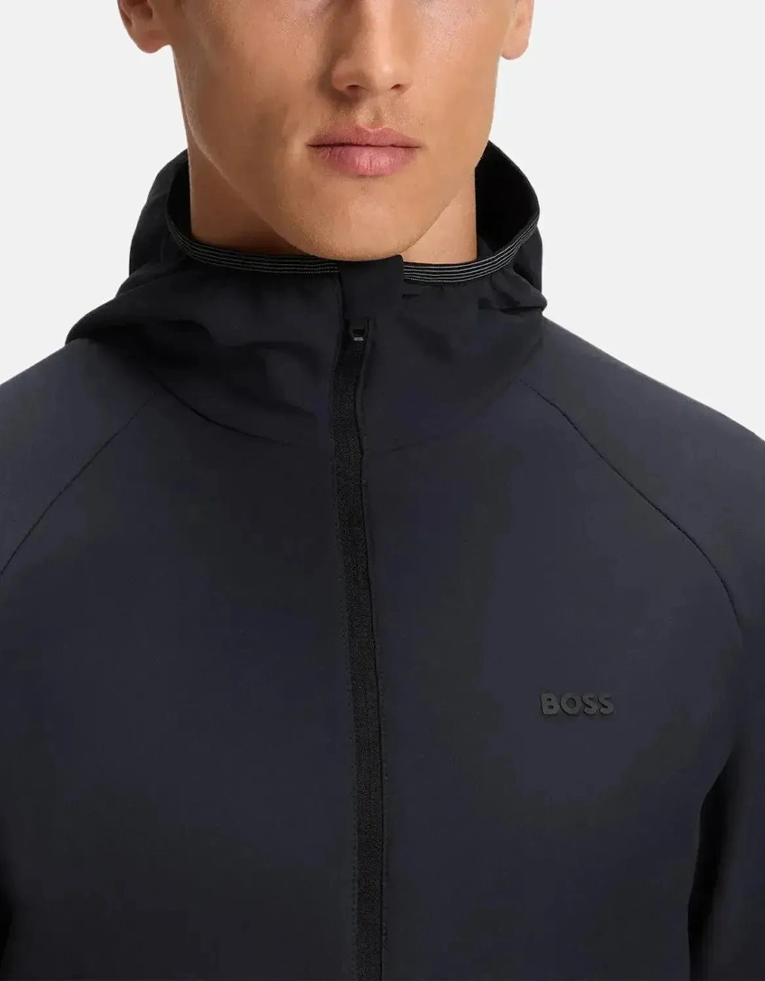 BOSS MENS COMMUTER WATER REPELLENT STRETCH JACKET DARK BLUE