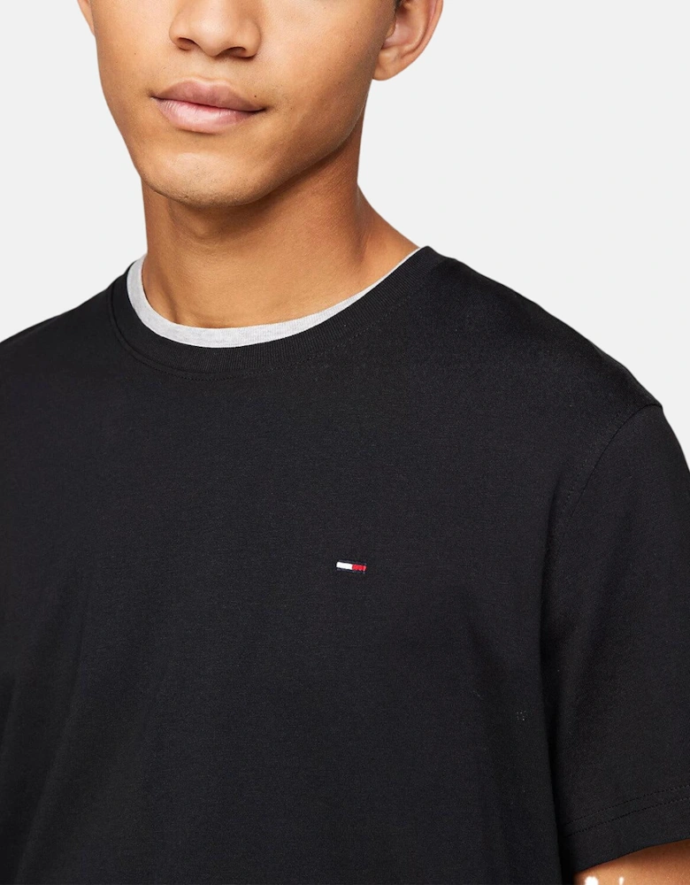 TOMMY HILFIGER TJ SLIM FIT FLAG T-SHIRT BLACK