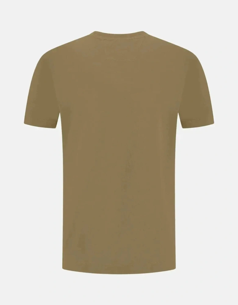 CP COMPANY MENS 30/1 JERSEY VERTICAL LOGO T-SHIRT FALLEN ROCK GREY