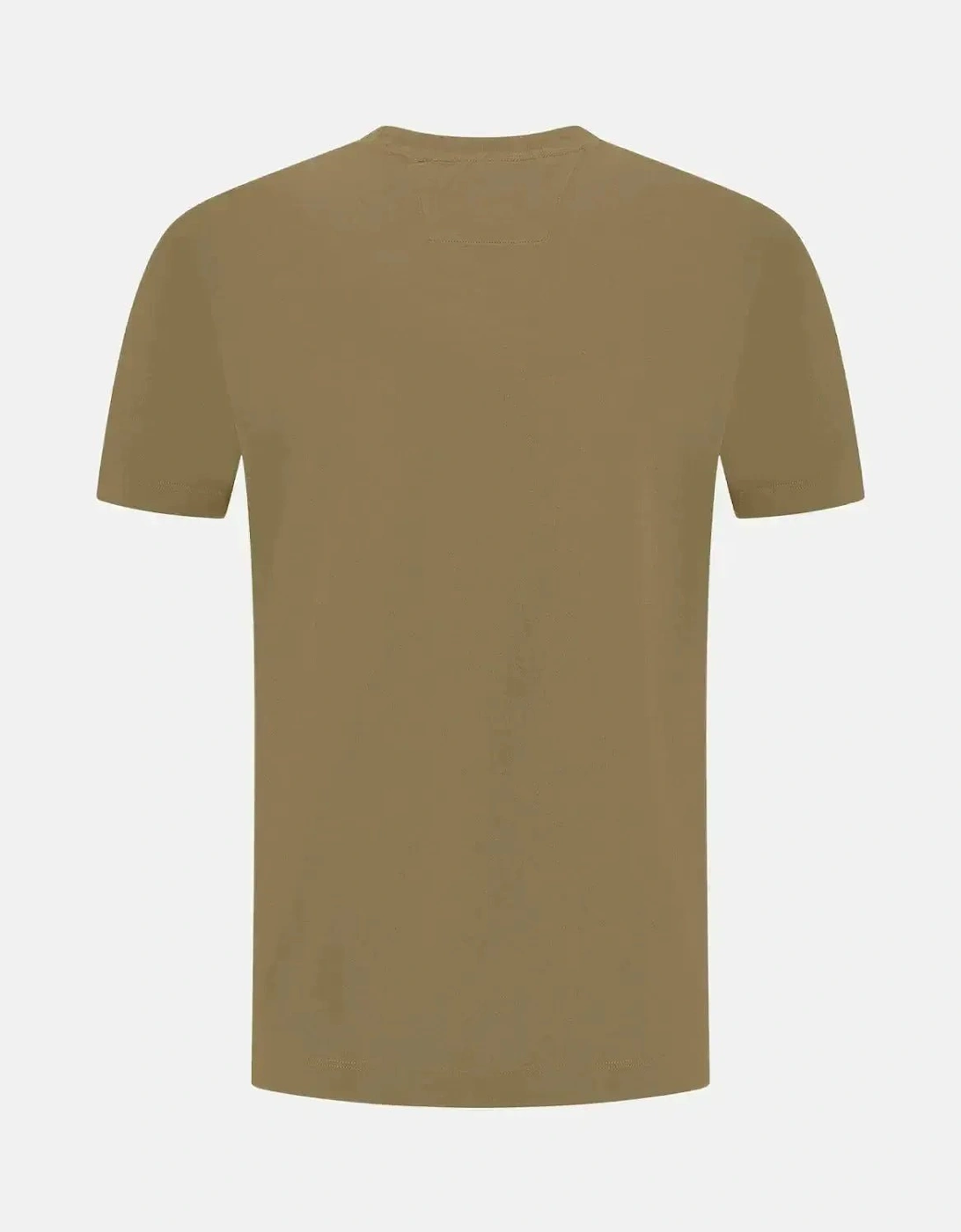 CP COMPANY MENS 30/1 JERSEY VERTICAL LOGO T-SHIRT FALLEN ROCK GREY
