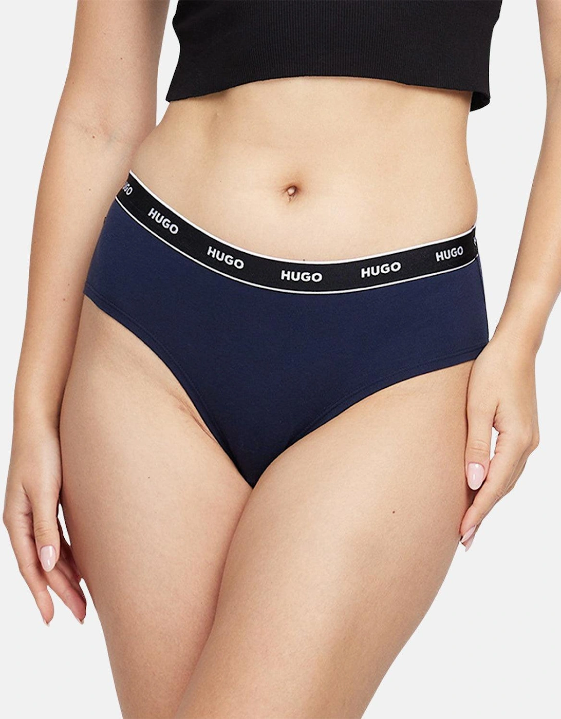 HUGO WOMENS 3 PACK HIPSTER BRIEFS NAVY BLACK BLUE