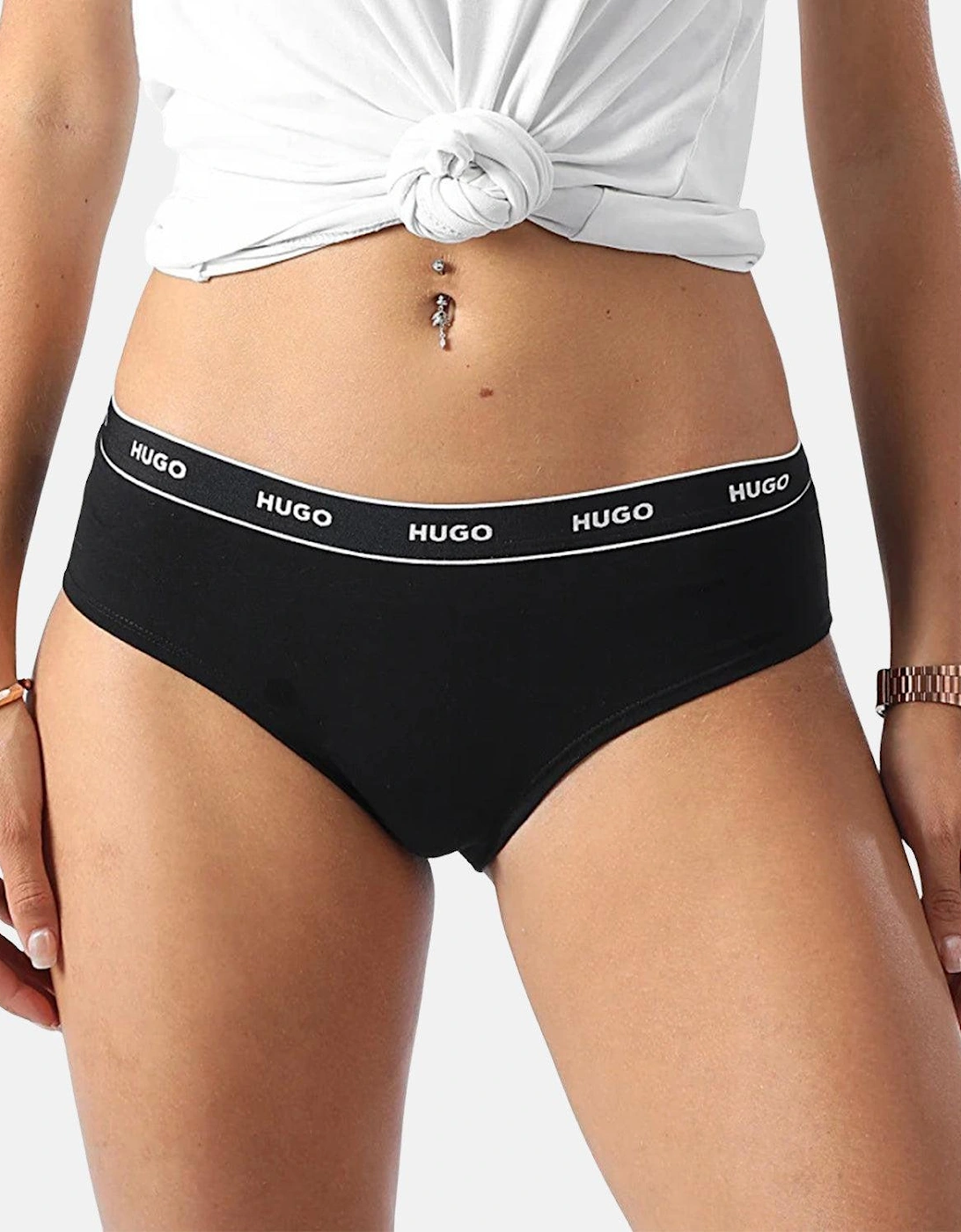HUGO WOMENS 3 PACK HIPSTER BRIEFS NAVY BLACK BLUE