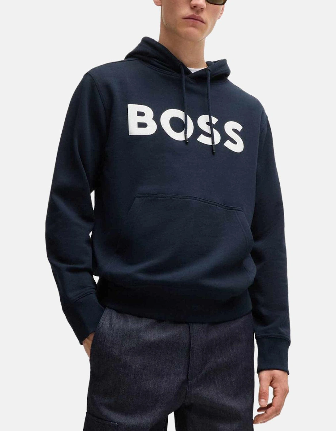 BOSS WEBASIC LOGO HOODIE DARK BLUE
