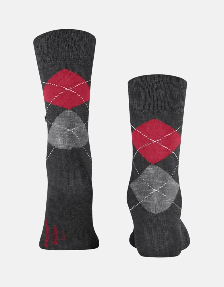 BURLINGTON MENS MANCHESTER SOCKS ANTHRACITE MELANGE