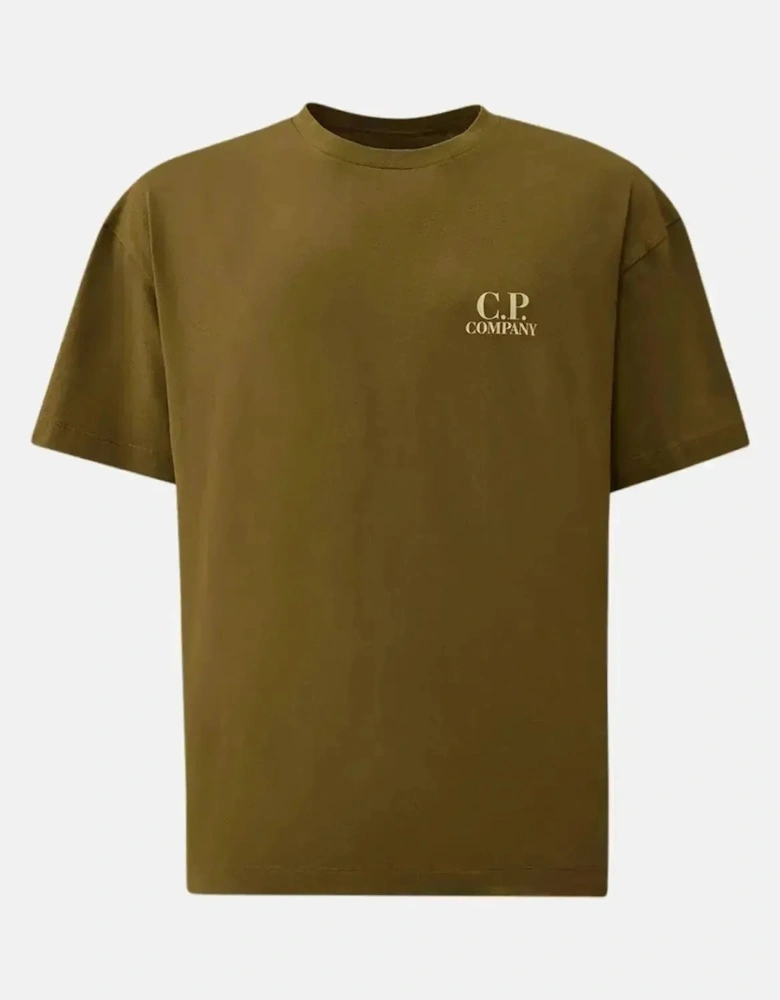 CP COMPANY MENS 30/1 JERSEY BACK LOGO T-SHIRT CAPERS