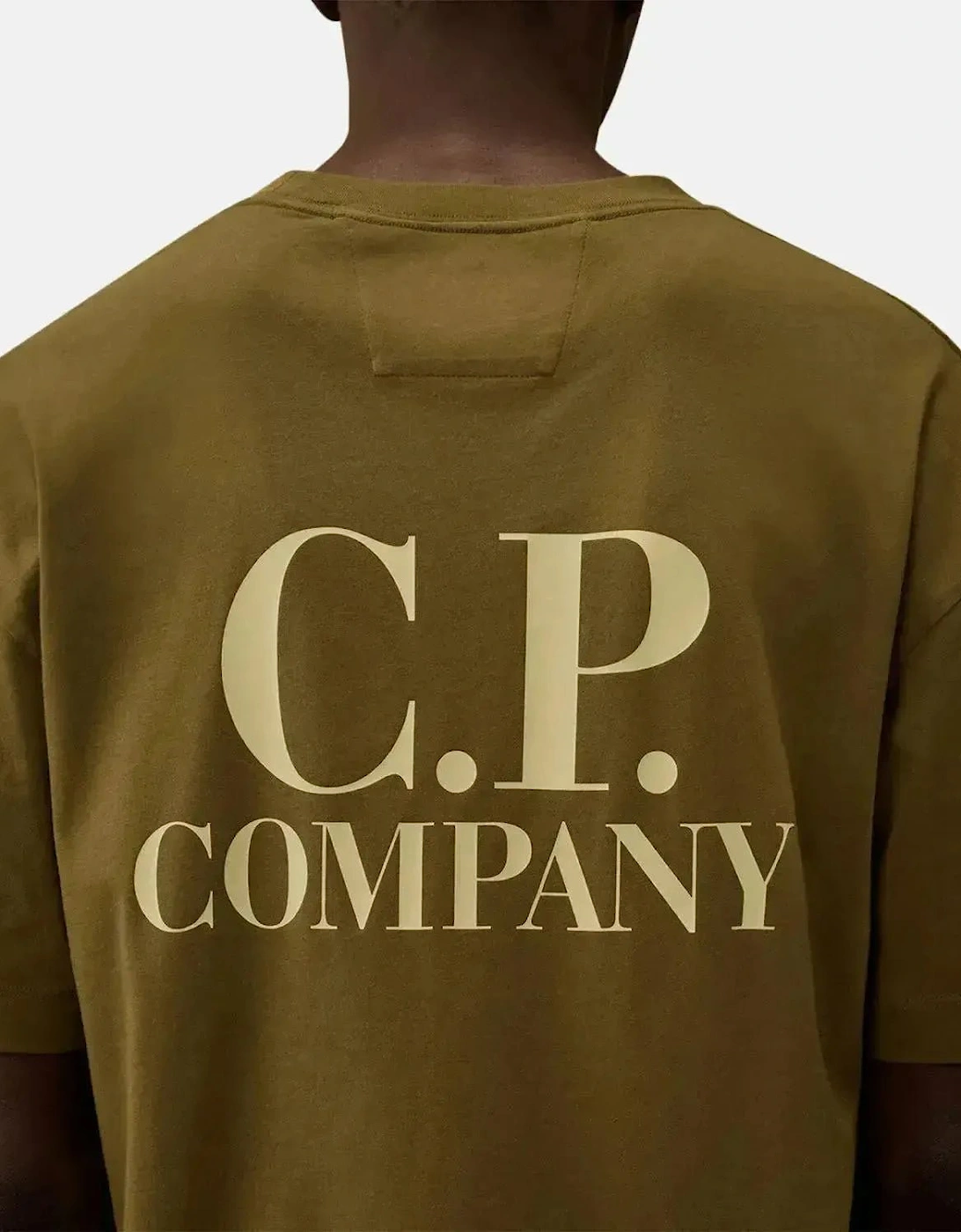 CP COMPANY MENS 30/1 JERSEY BACK LOGO T-SHIRT CAPERS