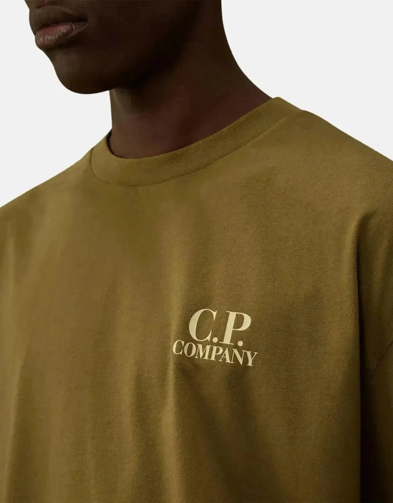 CP COMPANY MENS 30/1 JERSEY BACK LOGO T-SHIRT CAPERS
