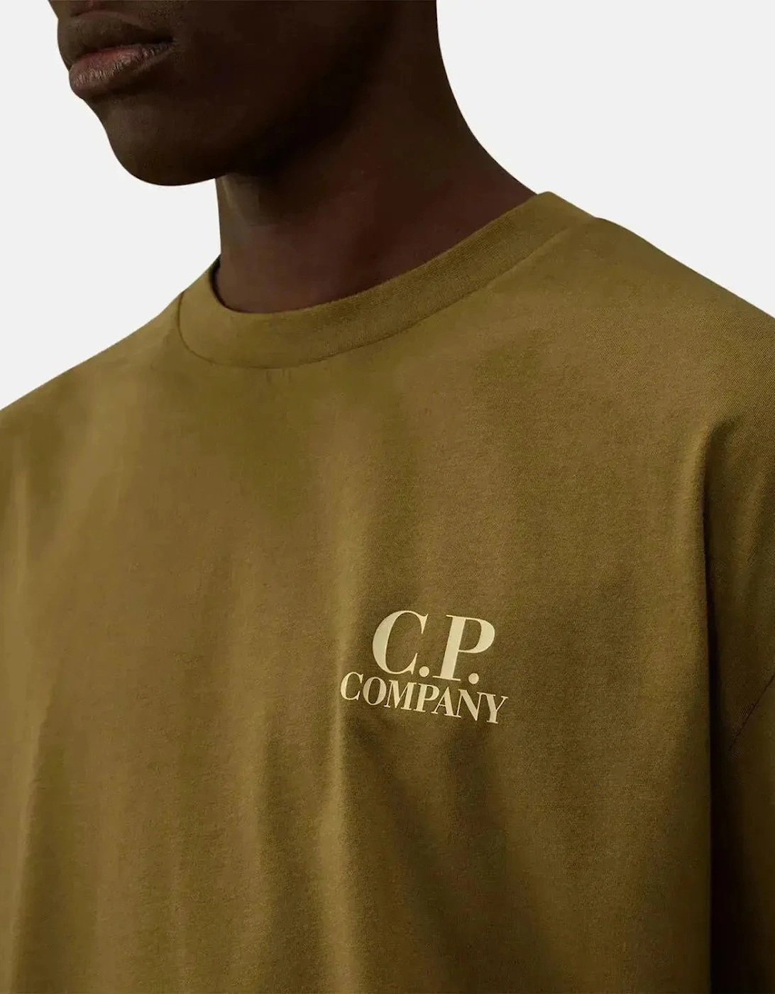 CP COMPANY MENS 30/1 JERSEY BACK LOGO T-SHIRT CAPERS