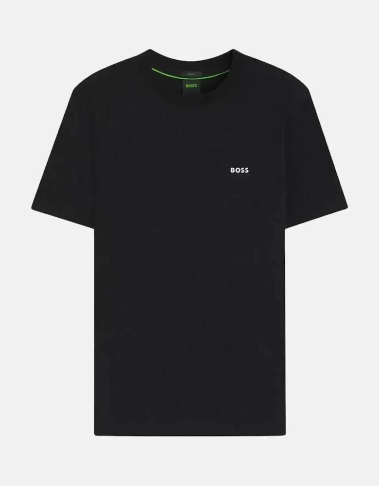 BOSS MENS STRETCH COTTON LOGO T-SHIRT BLACK