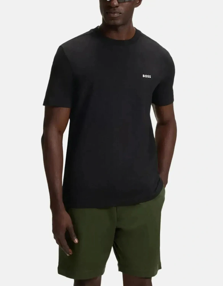BOSS MENS STRETCH COTTON LOGO T-SHIRT BLACK