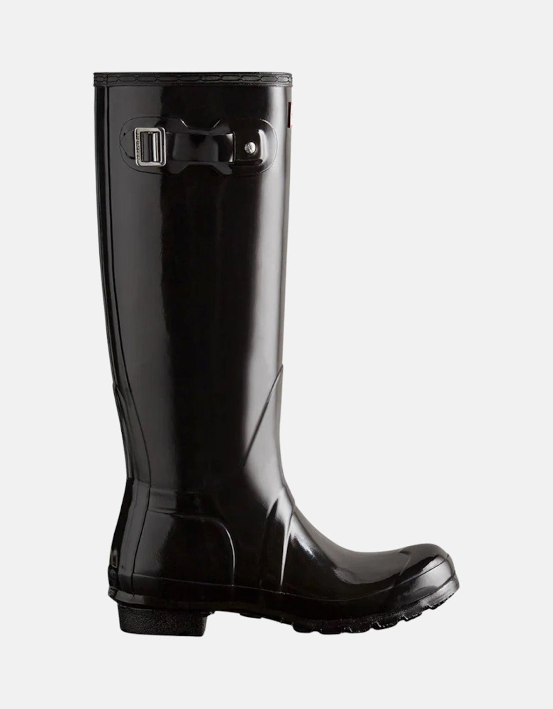 HUNTER WOMENS ORIGINAL TALL GLOSS BOOTS BLACK