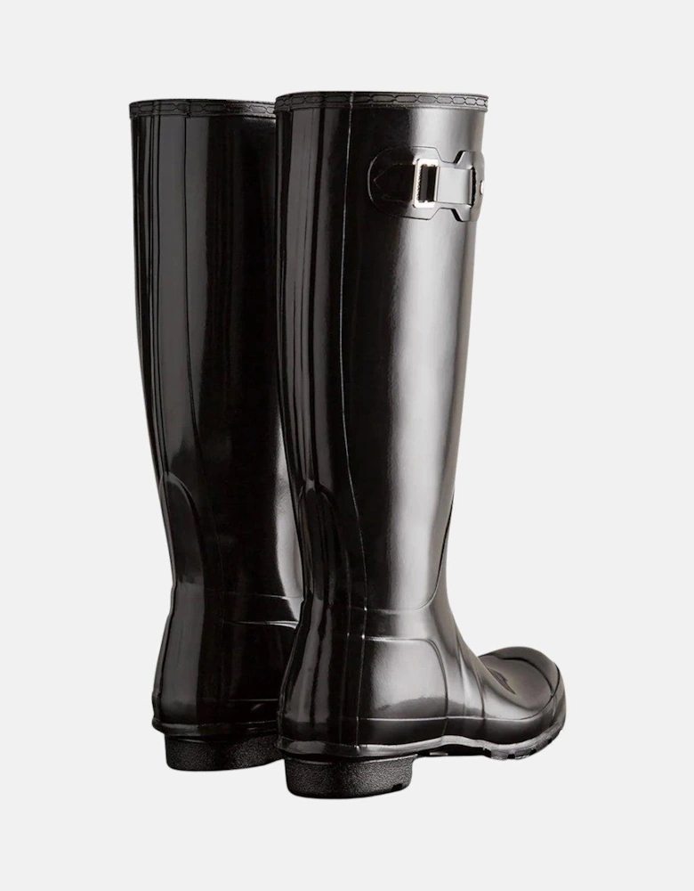 HUNTER WOMENS ORIGINAL TALL GLOSS BOOTS BLACK