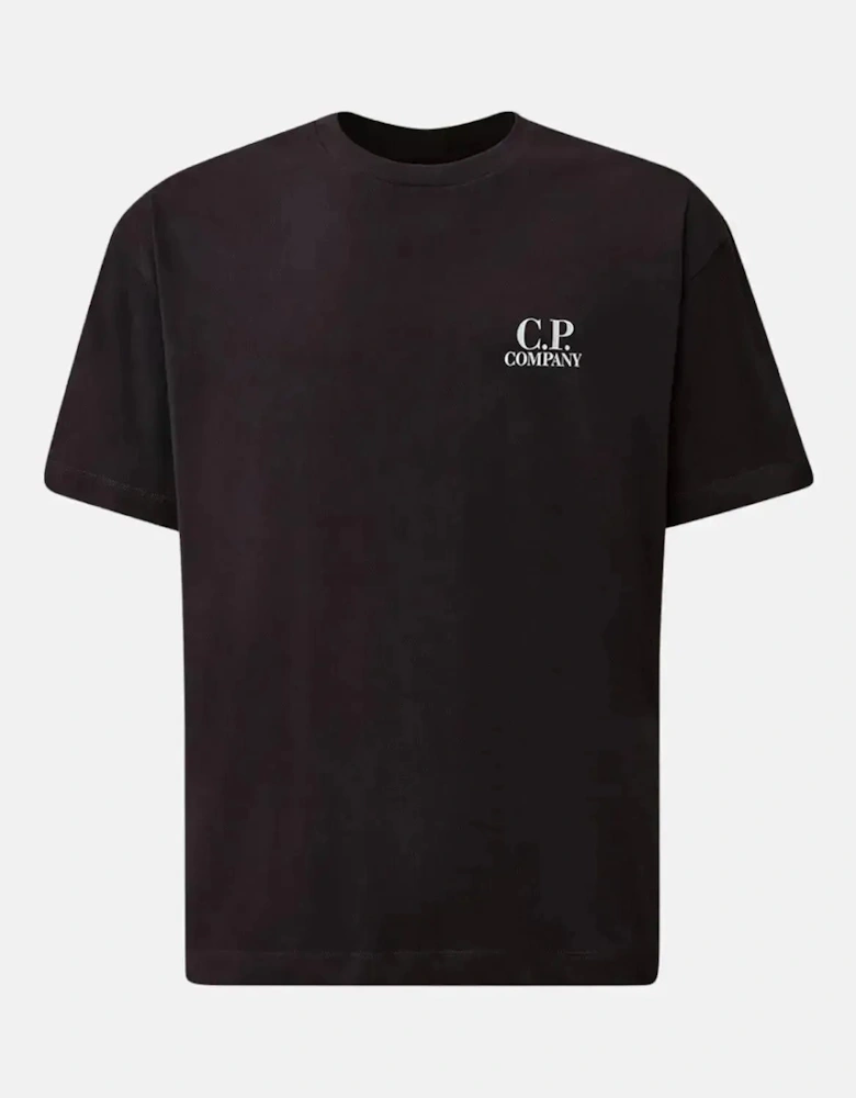 CP COMPANY MENS 30/1 JERSEY BACK LOGO T-SHIRT TOTAL ECLIPSE