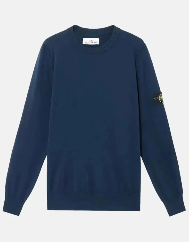 STONE ISLAND 5100053 SOFT ORGANIC COTTON CREWNECK KNIT NAVY BLUE