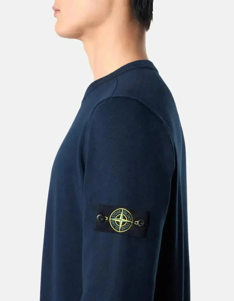 STONE ISLAND 5100053 SOFT ORGANIC COTTON CREWNECK KNIT NAVY BLUE