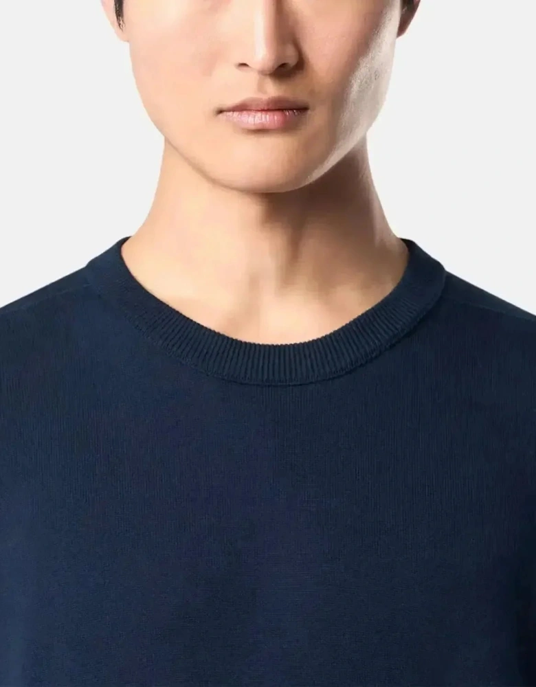 STONE ISLAND 5100053 SOFT ORGANIC COTTON CREWNECK KNIT NAVY BLUE