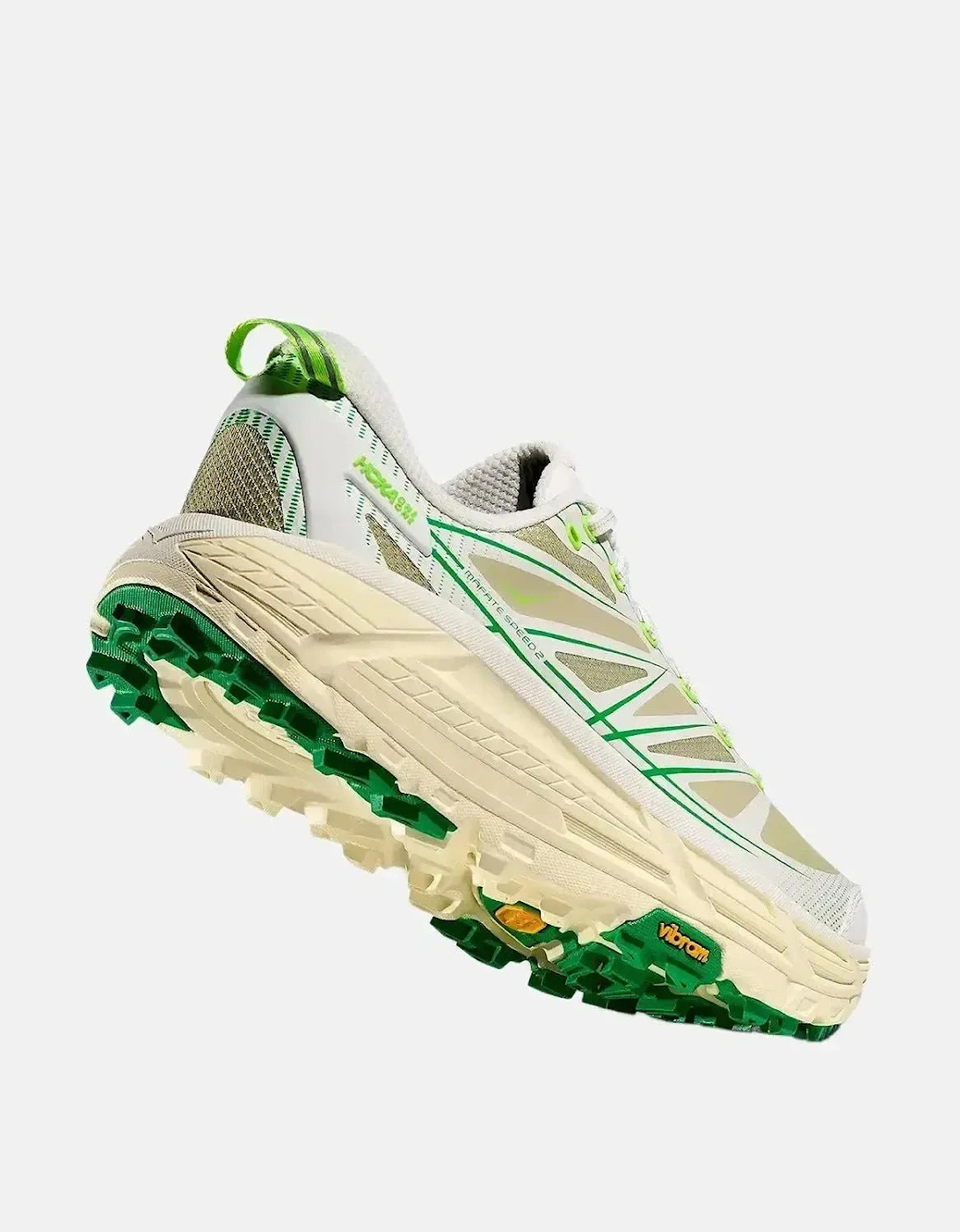 HOKA MENS MUFATE SPEED 2 TRAINERS WHITE FRESH CUT GRASS