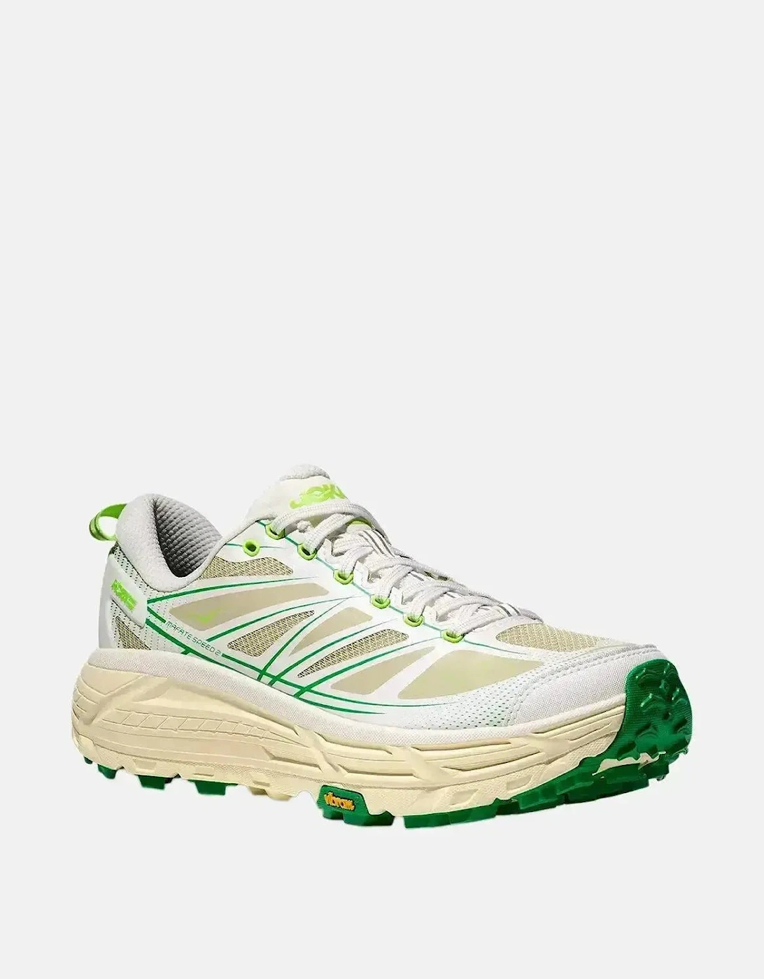 HOKA MENS MUFATE SPEED 2 TRAINERS WHITE FRESH CUT GRASS