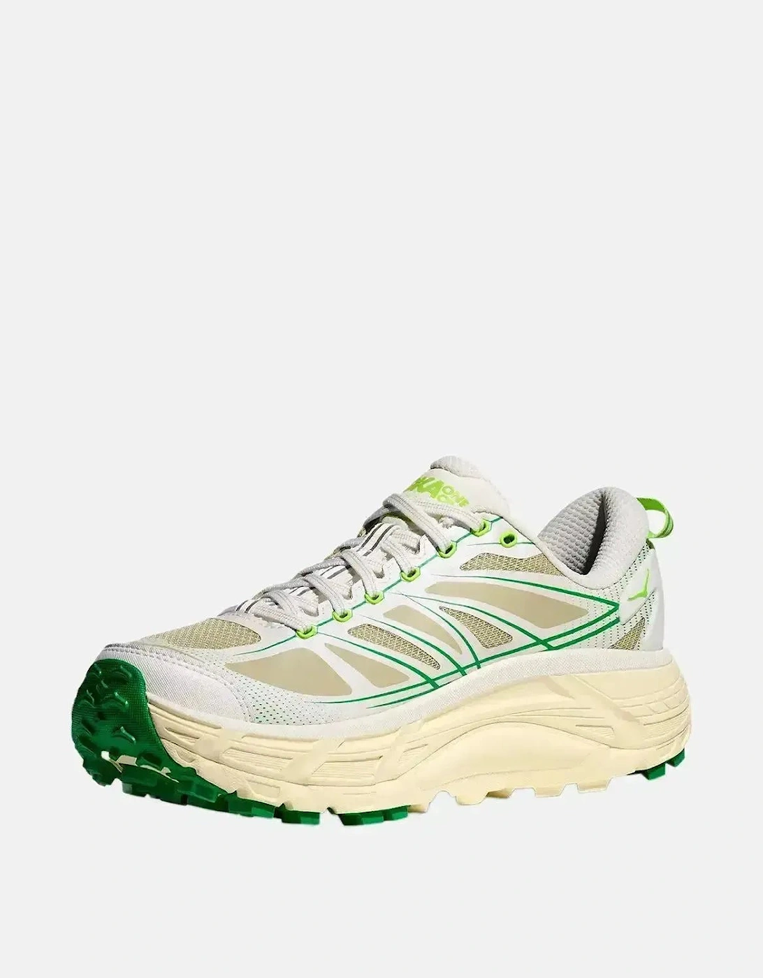 HOKA MENS MUFATE SPEED 2 TRAINERS WHITE FRESH CUT GRASS