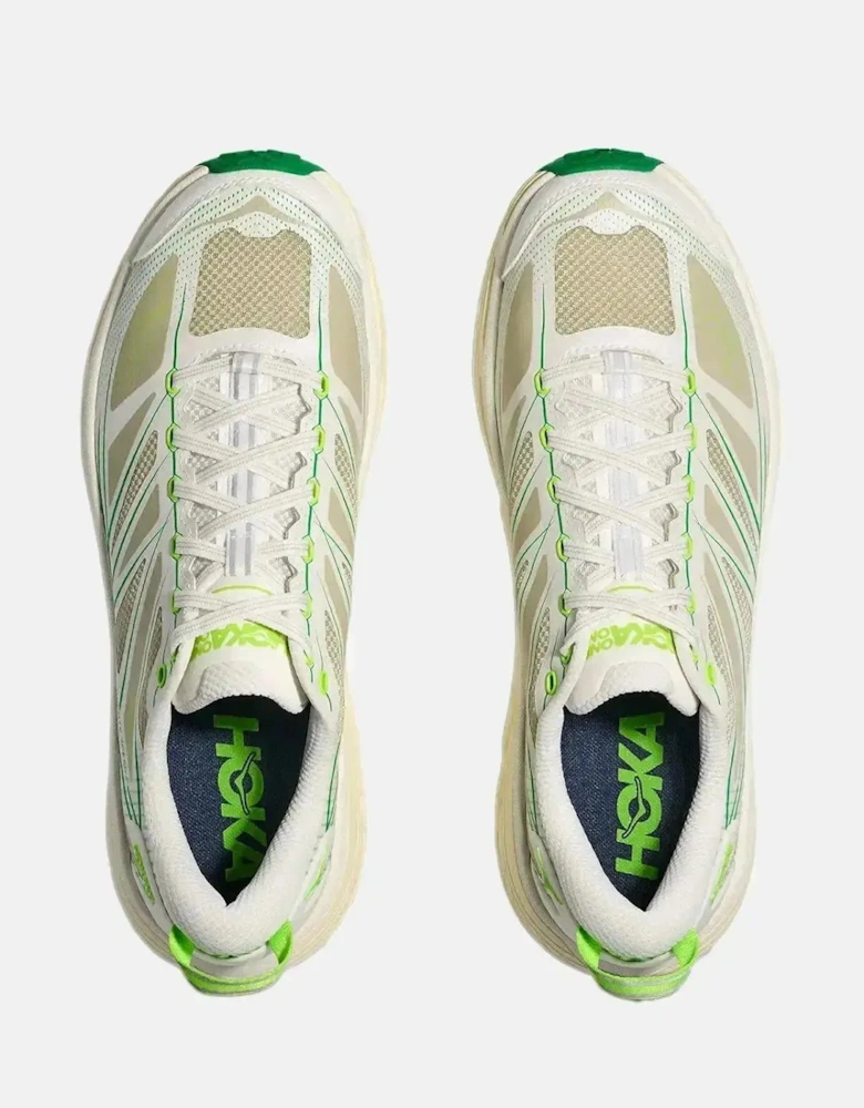 HOKA MENS MUFATE SPEED 2 TRAINERS WHITE FRESH CUT GRASS