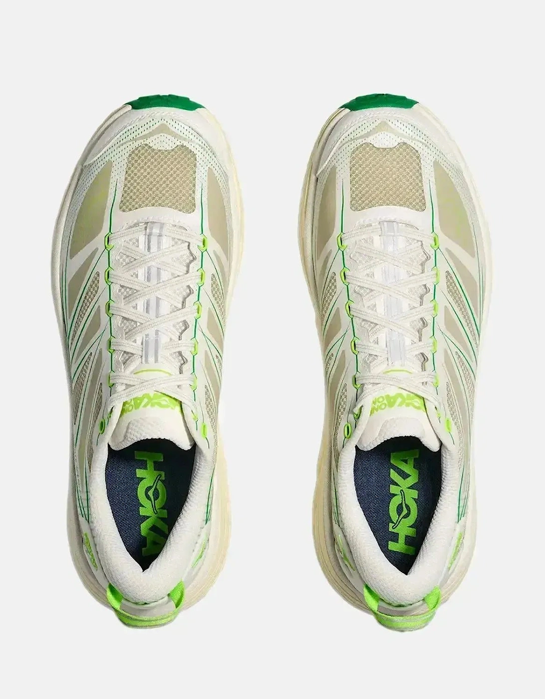 HOKA MENS MUFATE SPEED 2 TRAINERS WHITE FRESH CUT GRASS