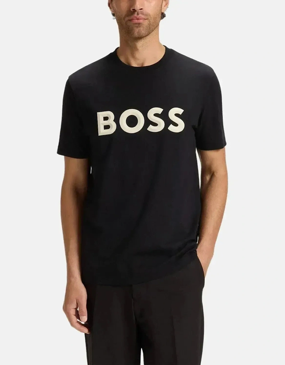 BOSS MENS ICONIC ZONE T-SHIRT BLACK