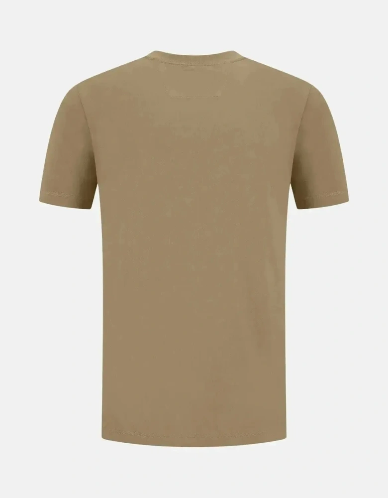 CP COMPANY MENS 30/1 JERSEY LABEL LOGO T-SHIRT FALLEN ROCK GREY