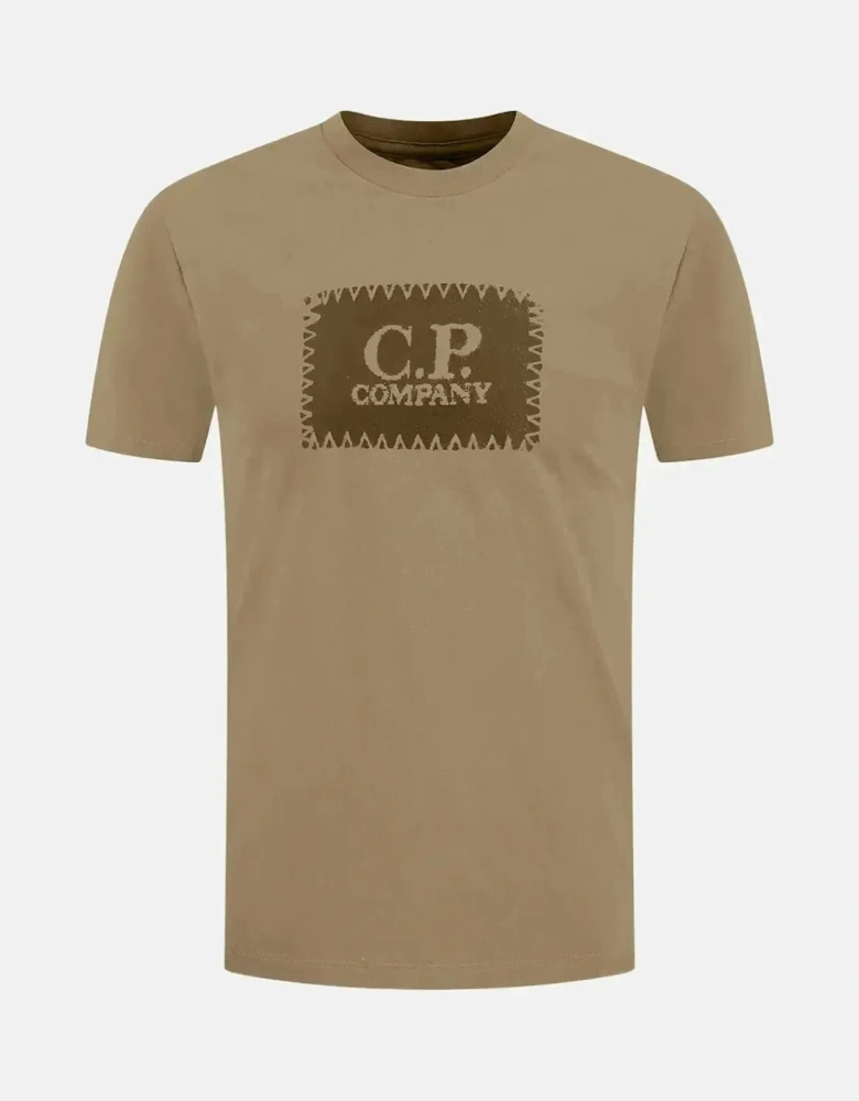 CP COMPANY MENS 30/1 JERSEY LABEL LOGO T-SHIRT FALLEN ROCK GREY