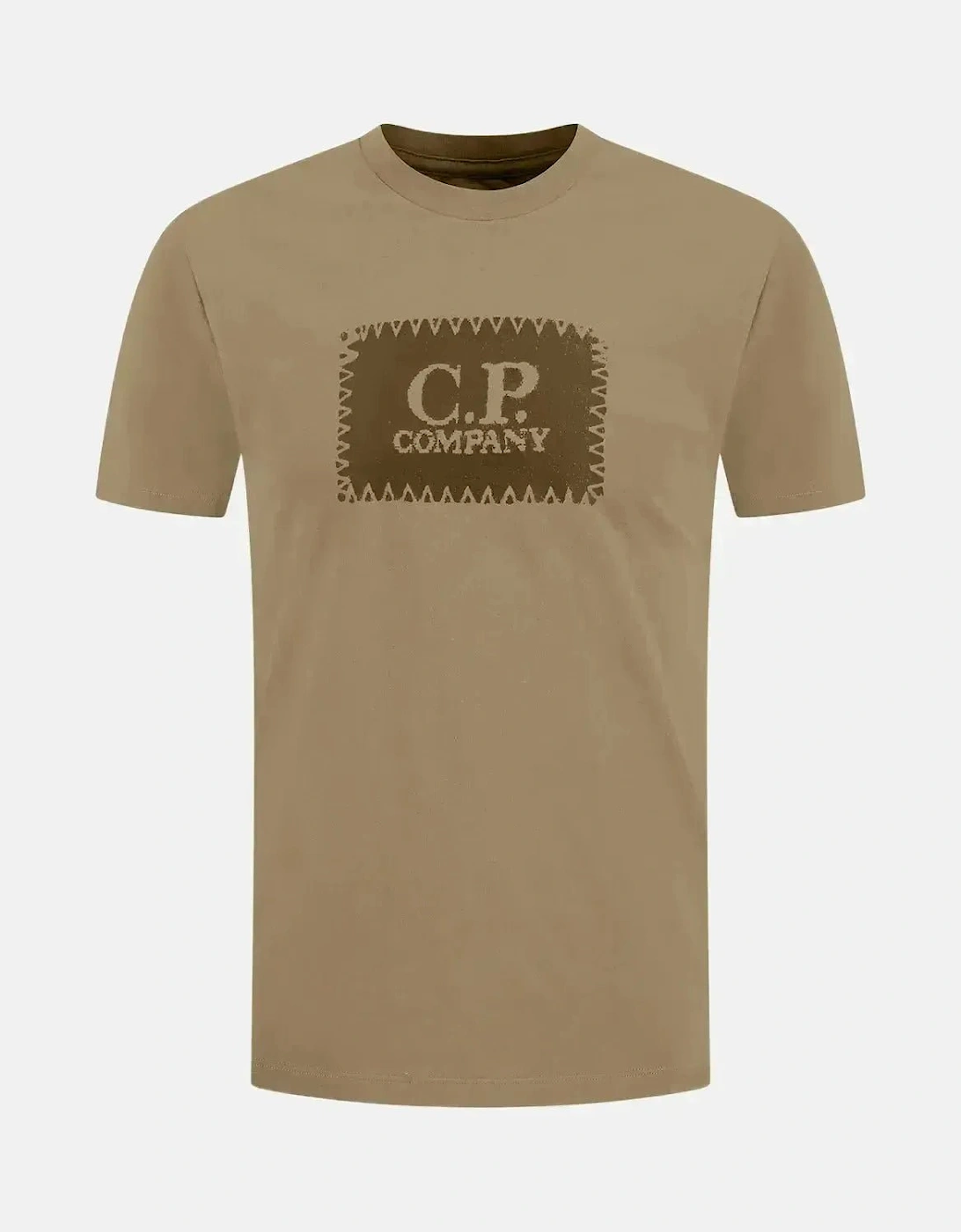 CP COMPANY MENS 30/1 JERSEY LABEL LOGO T-SHIRT FALLEN ROCK GREY