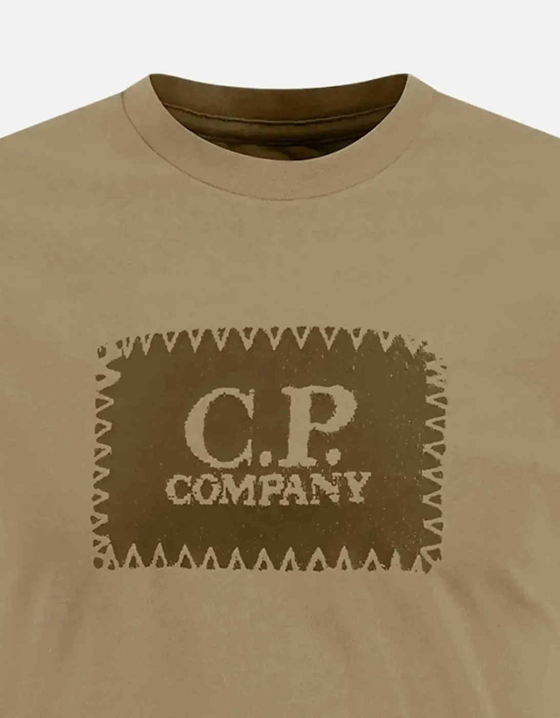 CP COMPANY MENS 30/1 JERSEY LABEL LOGO T-SHIRT FALLEN ROCK GREY