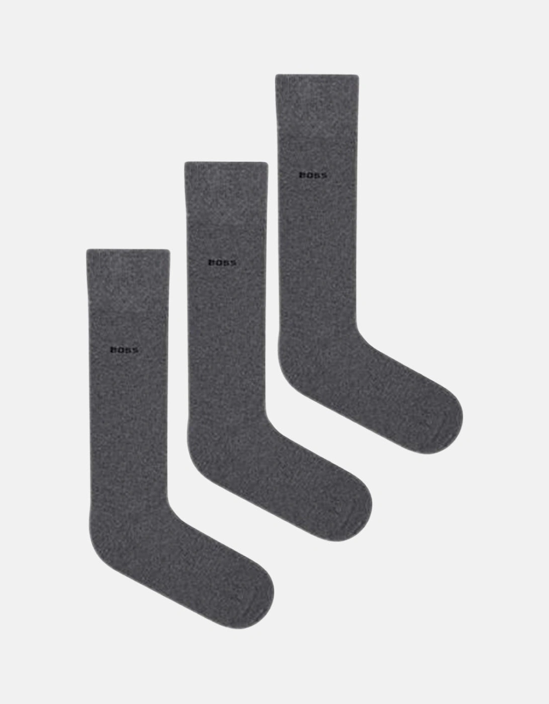BOSS 3 PACK LOGO CALF SOCKS MID GREY