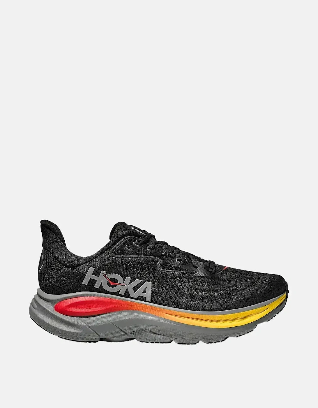 HOKA MENS CLIFTON 10 TRAINERS BLACK GALACTIC GREY, 8 of 7