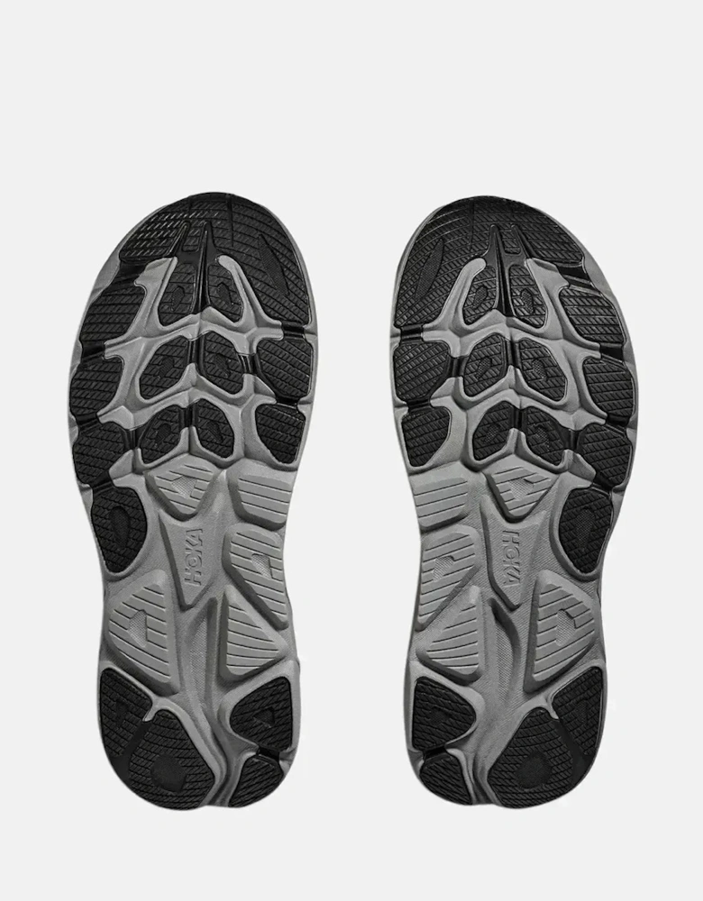 HOKA MENS CLIFTON 10 TRAINERS BLACK GALACTIC GREY