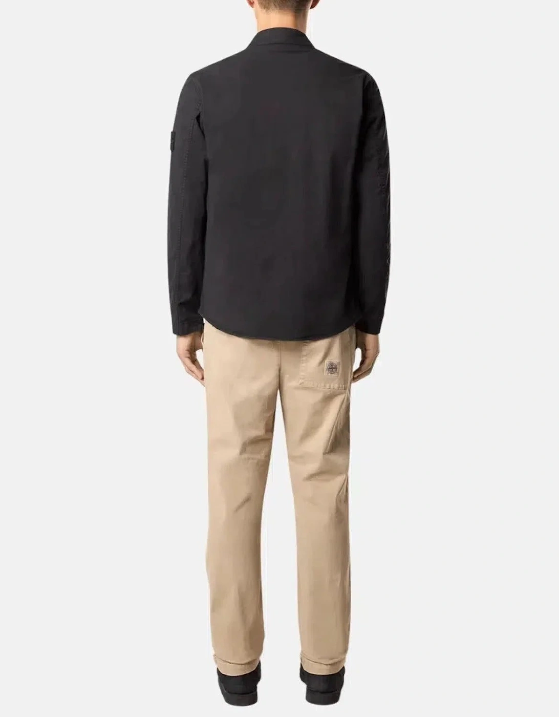 STONE ISLAND 1200033 SUPIMA COTTON TWILL STRETCH-TC OVERSHIRT BLACK