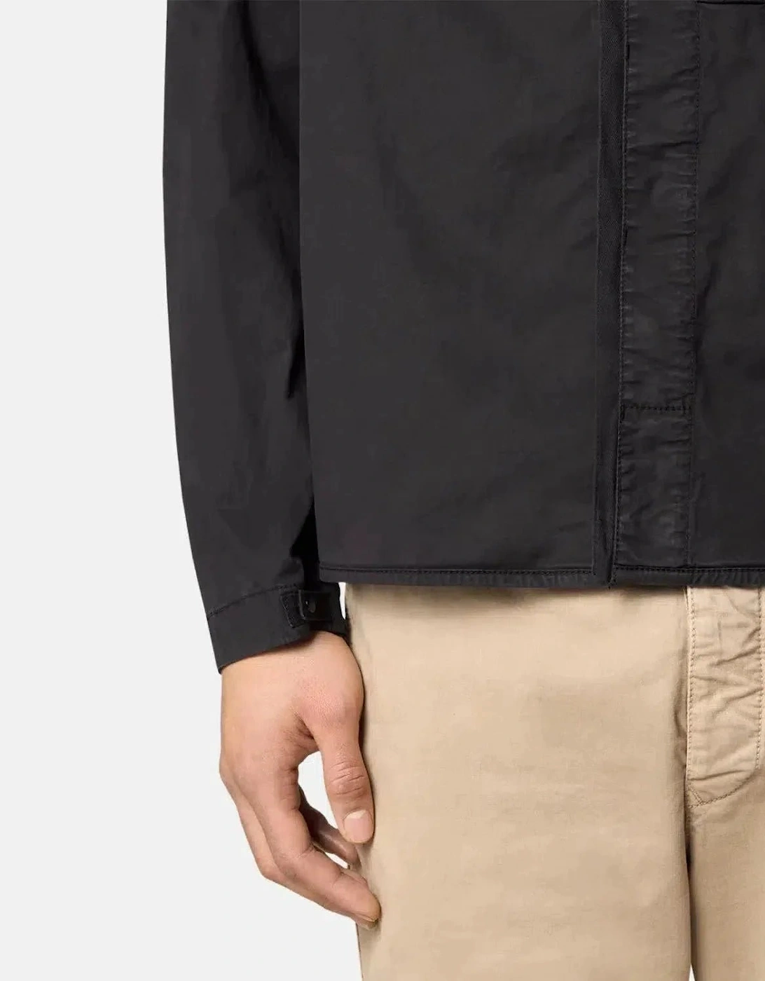 STONE ISLAND 1200033 SUPIMA COTTON TWILL STRETCH-TC OVERSHIRT BLACK